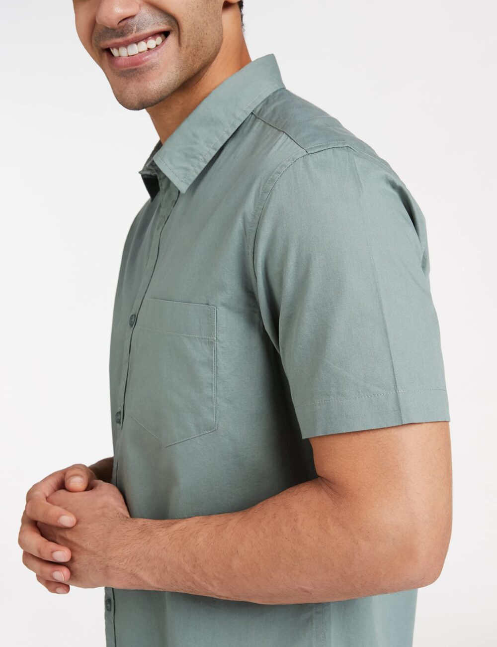 Symbol Men's Solid Regular Fit Casual Shirt (AZ-SY-RR-12A(HS)_Granite Green M) - Image 6