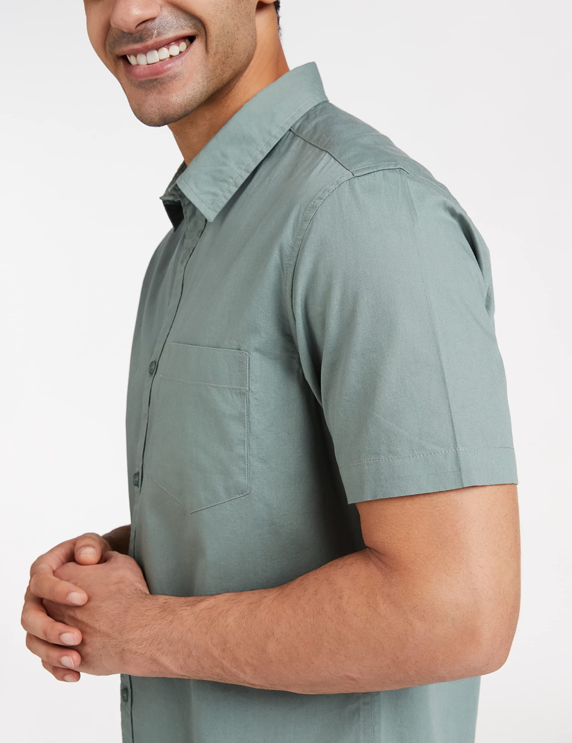 Symbol Men's Solid Regular Fit Casual Shirt (AZ-SY-RR-12A(HS)_Granite Green M) - Image 6