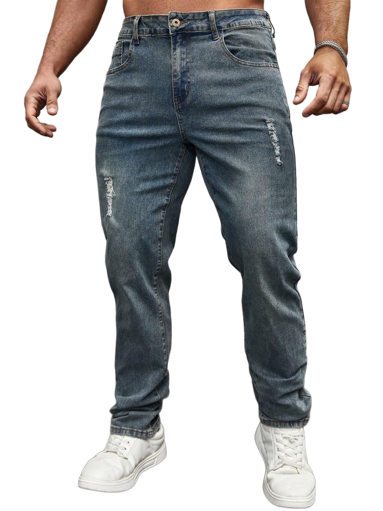 URBAN POCKETS Jeans for Men || Cargo Jeans (Comfort-Tarry-Blue-U07-30)