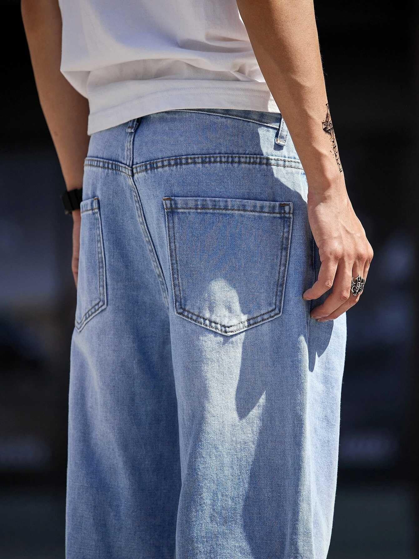 GRECIILOOKS Men Jeans | Men Jeans Pants | Denim Jeans | Loose FIT Jeans for Men | Stylish Jeans | Baggy Jeans for Men (in, Numeric, 34, Regular, Blue 01) - Image 3
