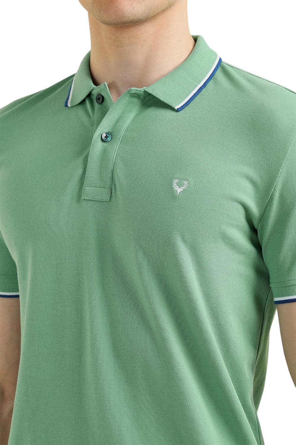 Allen Solly Men's Regular Fit T-Shirt (ASKPCURGFI04455_Green L) - Image 3