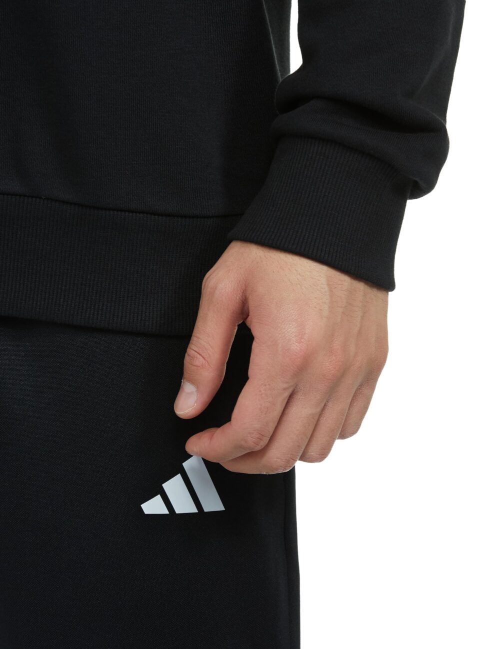 adidas Men's Cotton Blend Crew Neck Regular Fit Sweatshirt (JE9378_Black_Large) - Image 2