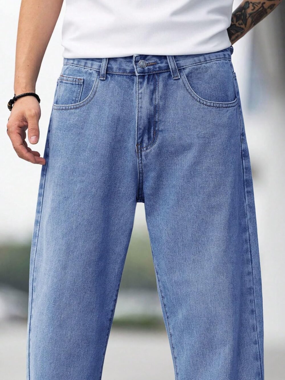 KOTTY Men's Vintage Wash with a Modern Twist Faded Jeans(Blue,34) - Image 5