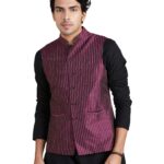 Symbol Men's Lightweight Nehru Jacket (SY-A22-MNA-JTK-06_Maroon_2XL)