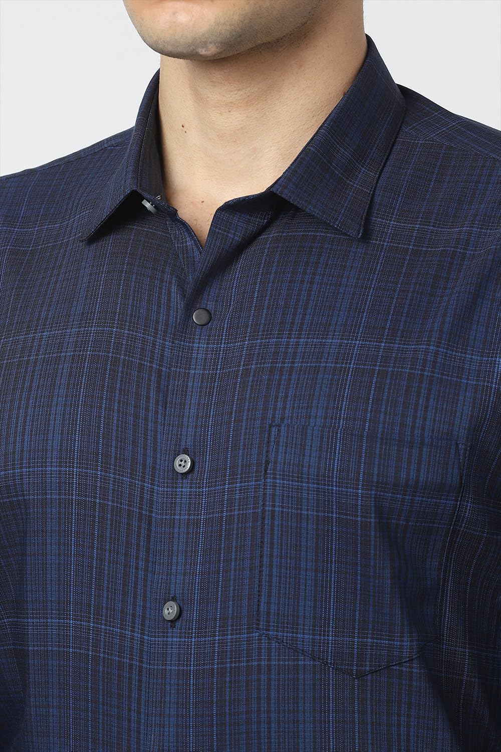Van Heusen Men's Slim Fit Shirt (VHSFVSLB849352_Blue - Image 3