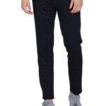 The Indian Garage Co Men Mid Rise Slim Fit Striped Mid-Rise Chinos, Black, 34