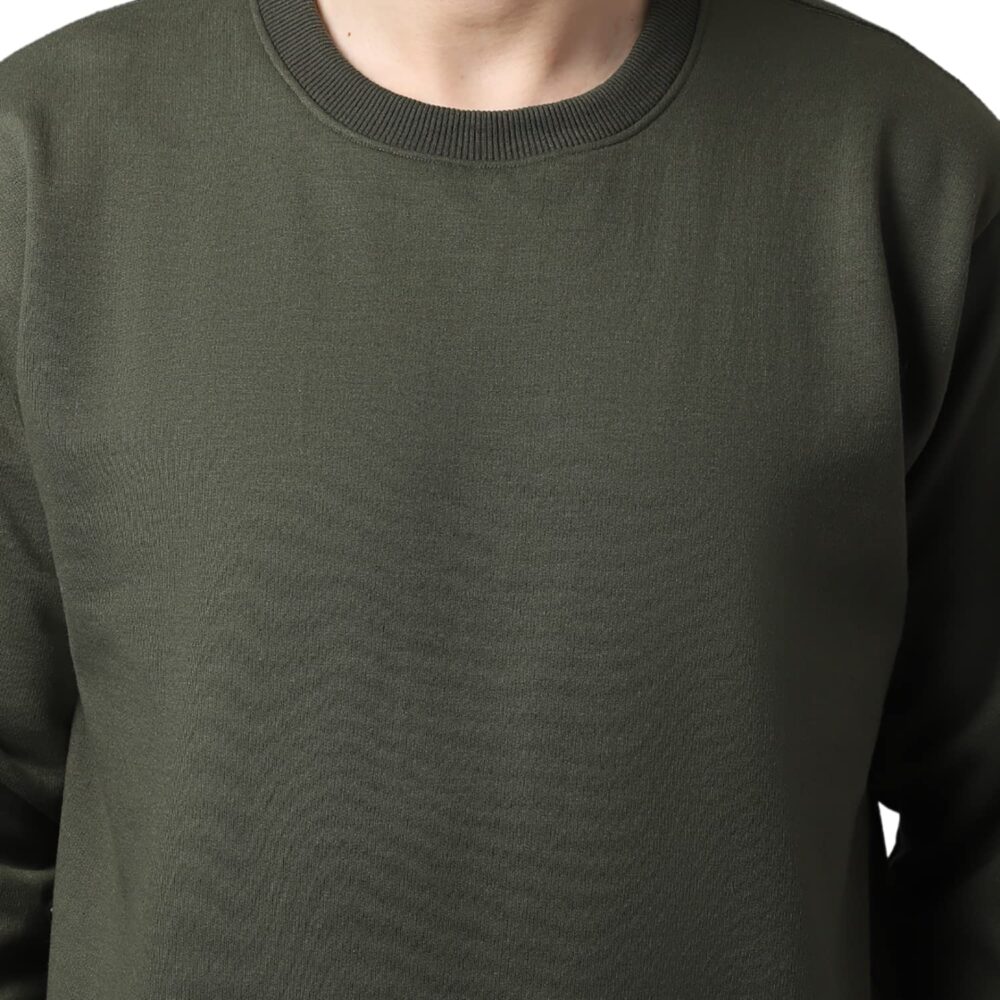 Mack JONNEY Fleece Men Regular Fit Round Neck Sweatshirt(Olive_Xx-Large_Pack of 1) - Image 7