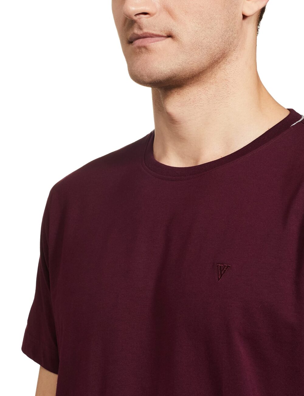 Van Heusen Athleisure Men T-Shirt - Cotton Rich - Smart Tech, Easy Stain Release, Anti Stat, Ultra Soft, Quick Dry_60021_Port Wine_L - Image 5