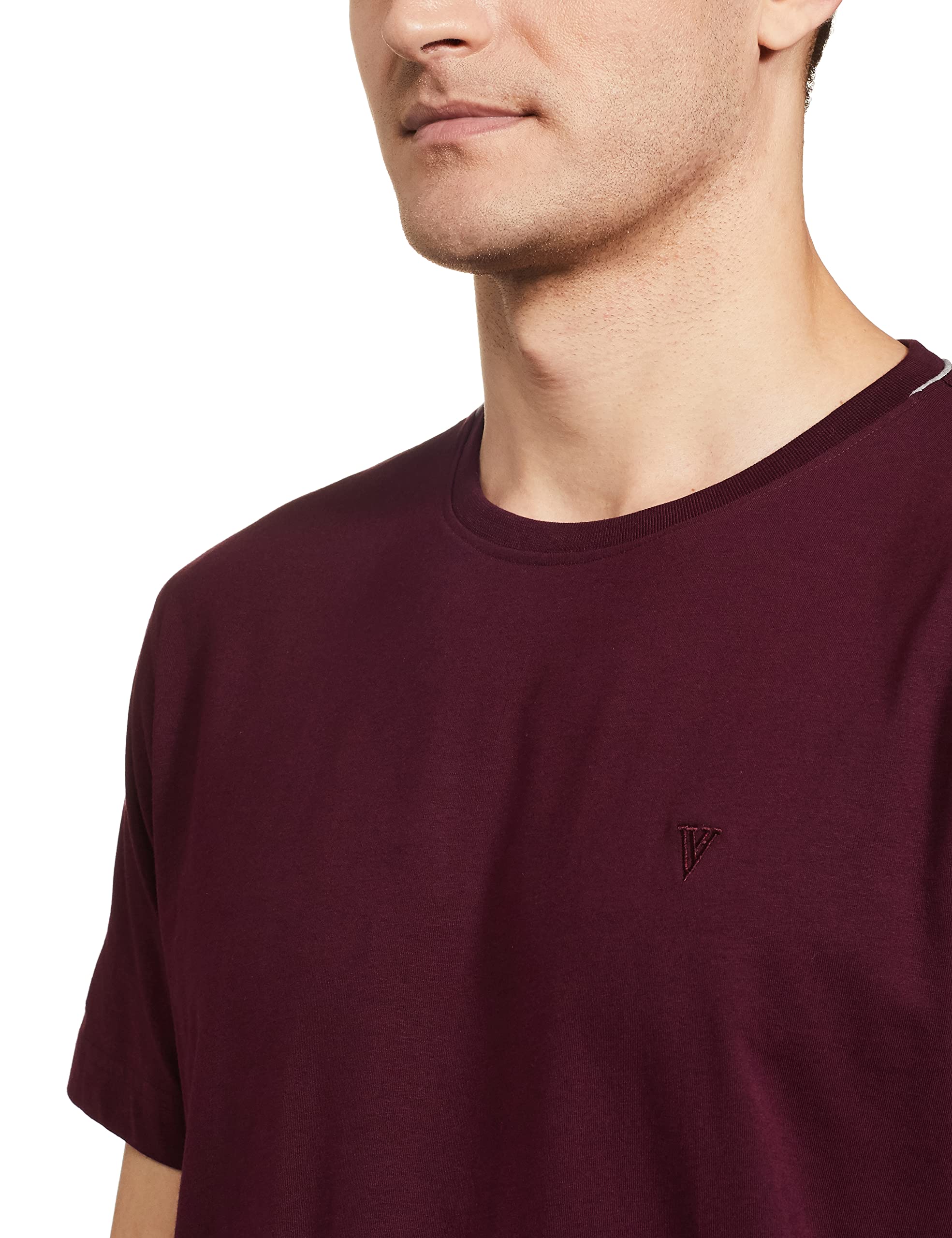 Van Heusen Athleisure Men T-Shirt - Cotton Rich - Smart Tech, Easy Stain Release, Anti Stat, Ultra Soft, Quick Dry_60021_Port Wine_L - Image 5