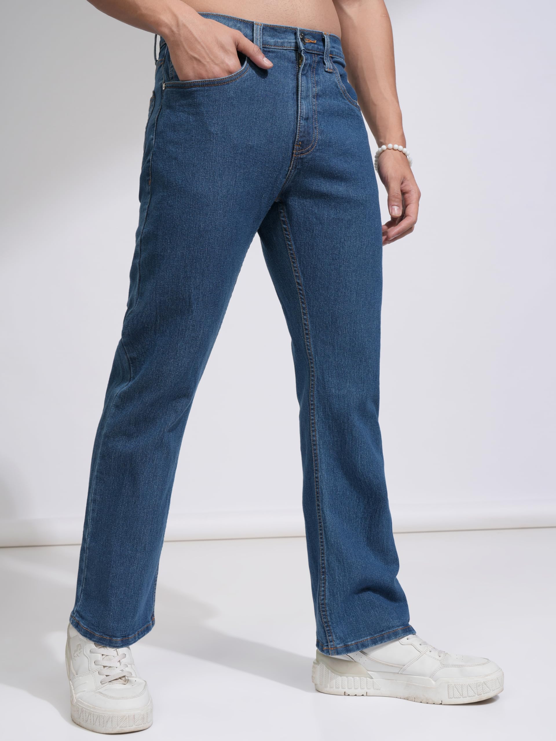 Highlander Men's Regular Fit Jeans (PHJN000281_Light Blue_L) - Image 4