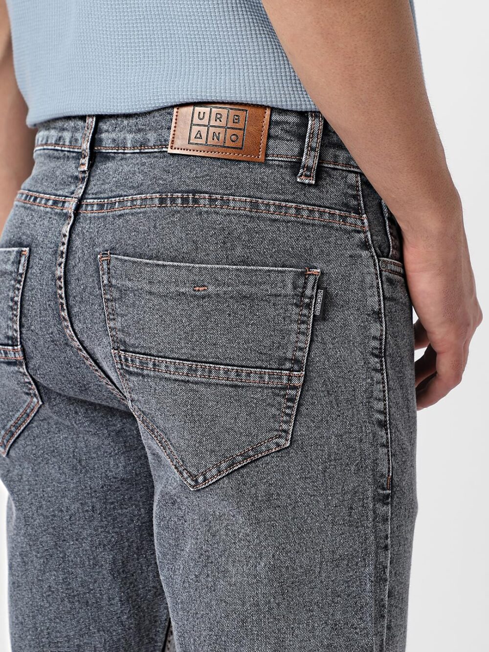 Urbano Fashion Men's Grey Regular Fit Washed Jeans Stretchable (avtowlreg-mgrey-32) - Image 2