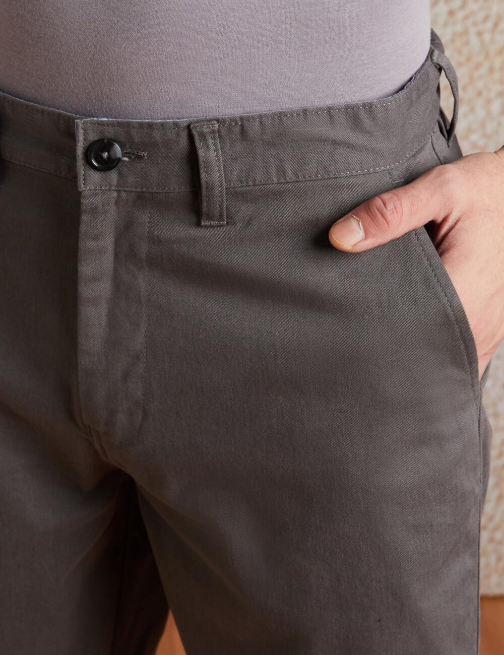 Symbol Men's Cotton Chino Shorts | Casual Half Pants | Bermuda (Grey_38) - Image 6