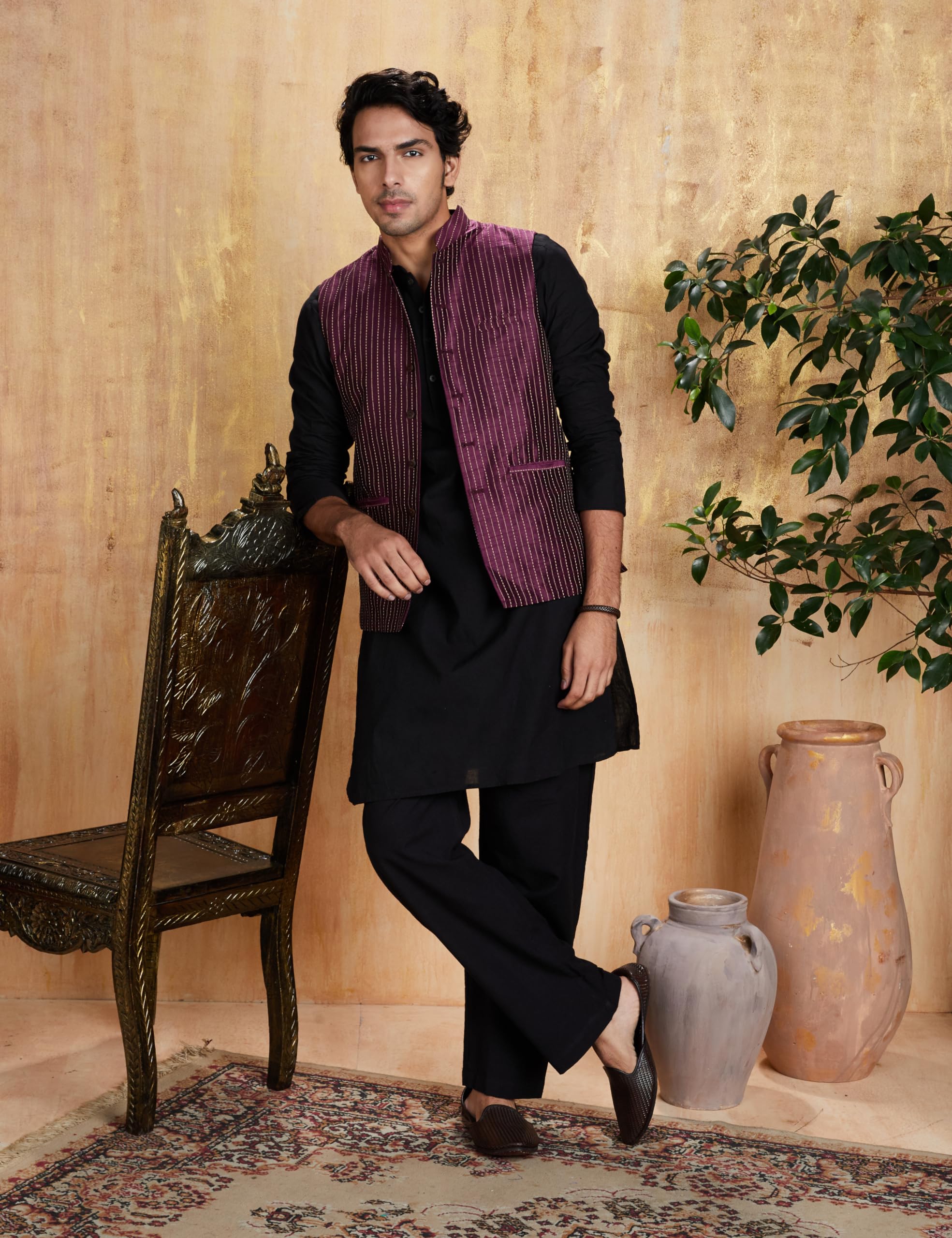 Symbol Men's Lightweight Nehru Jacket (SY-A22-MNA-JTK-06_Maroon_2XL) - Image 5