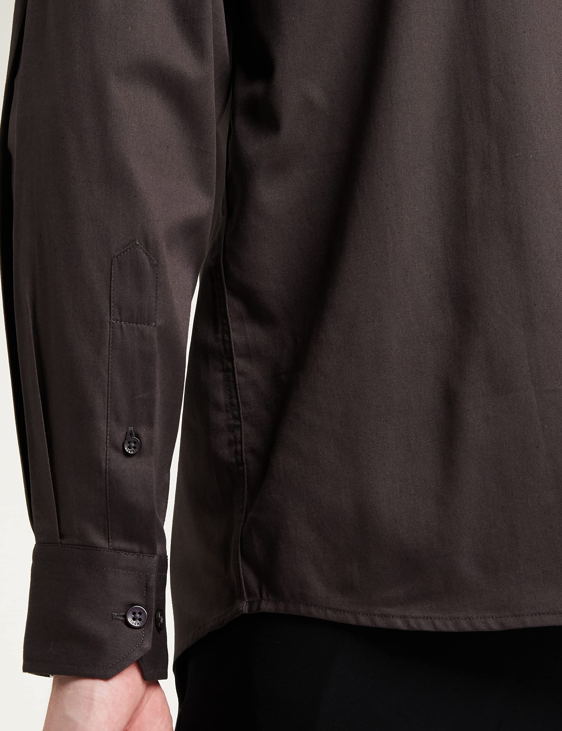Symbol Men's Solid Cotton Formal Shirt | Plain | Full Sleeve - Regular Fit (Available in Plus Size) (D.Grey_39) - Image 4