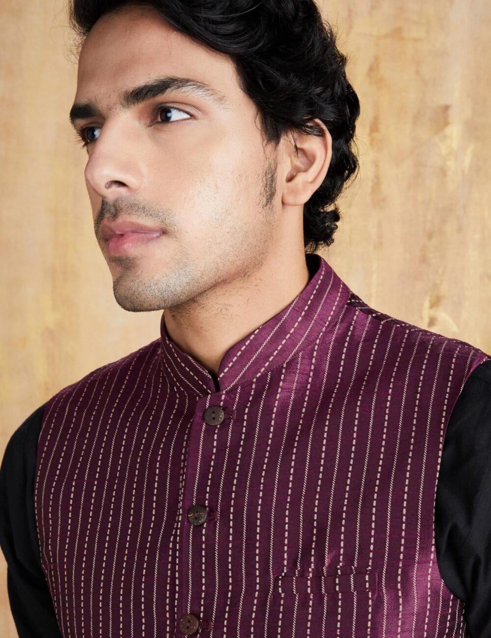 Symbol Men's Lightweight Nehru Jacket (SY-A22-MNA-JTK-06_Maroon_2XL) - Image 4