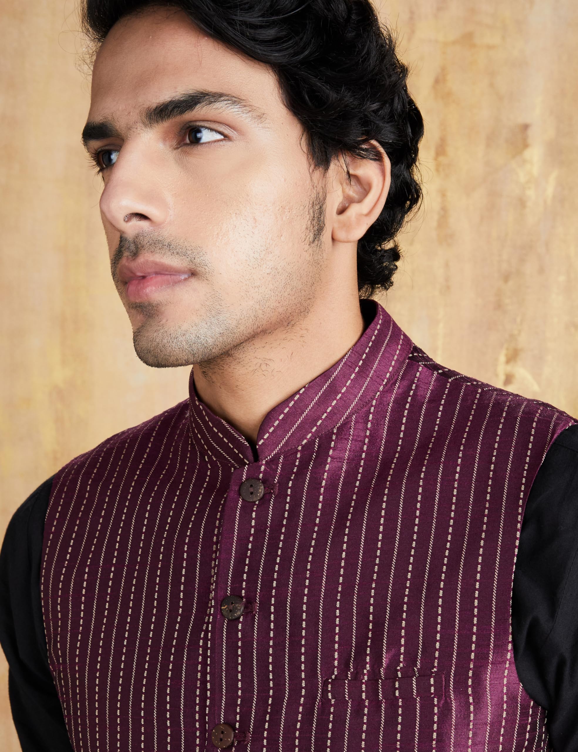 Symbol Men's Lightweight Nehru Jacket (SY-A22-MNA-JTK-06_Maroon_2XL) - Image 4