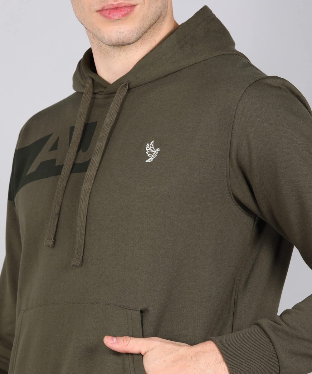 Alan Jones Clothing Men's Cotton Hoodies Sweatshirt (Olive_Small, Regular) - Image 3