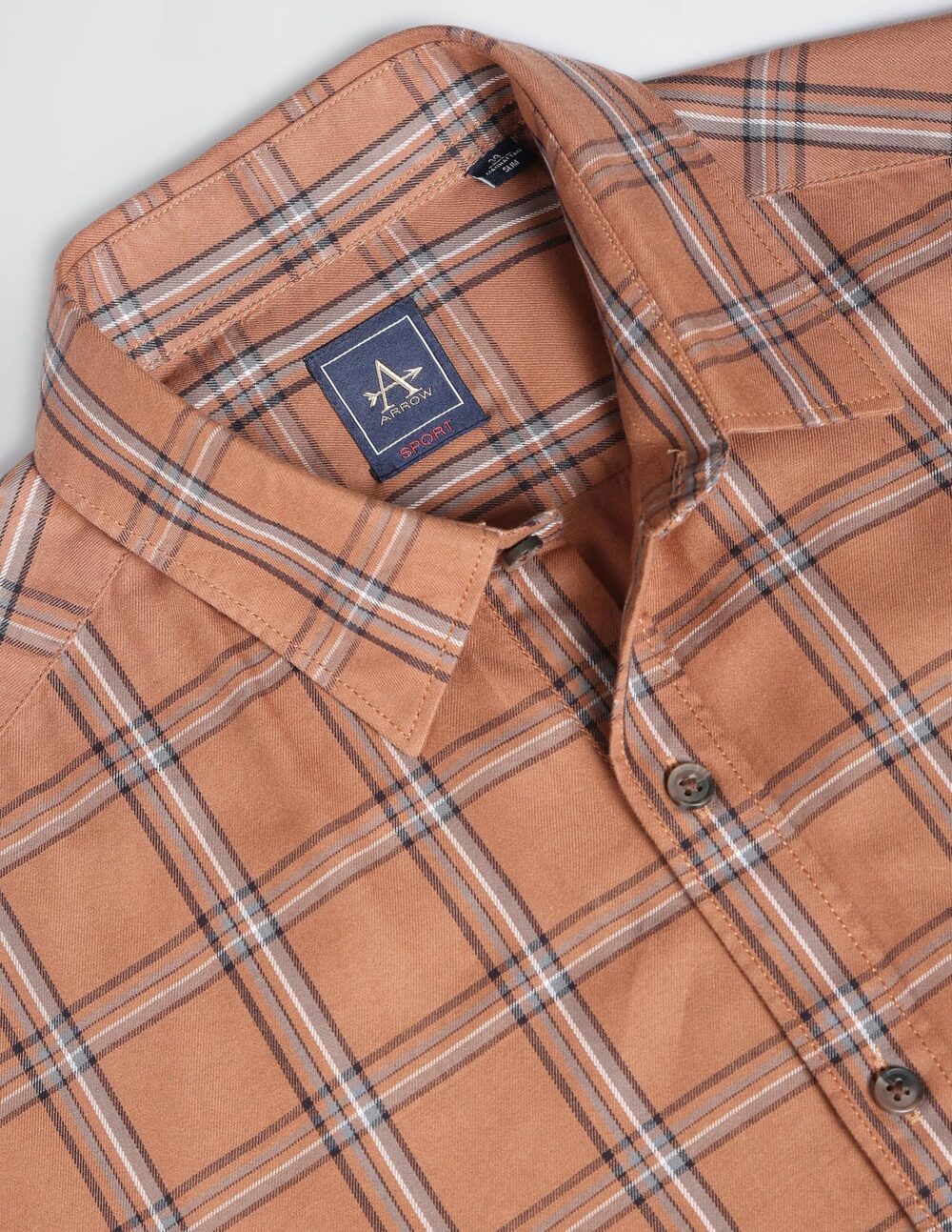 Arrow Men's Slim Fit Shirt (ASADOSH02243_Brown - Image 7