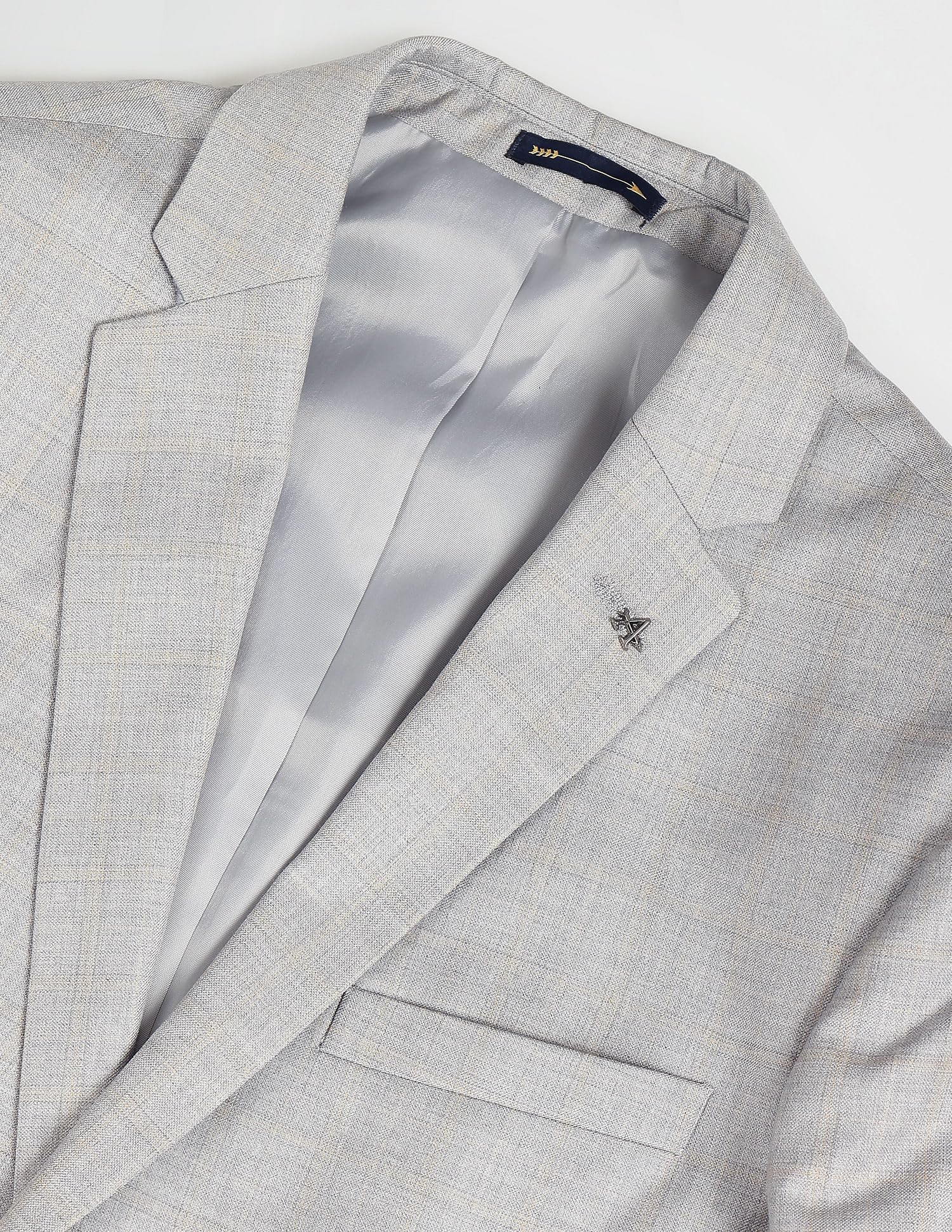 Arrow Men's Polyester Single Breasted Business Suit Pants Set (ARAGSU5590_Grey - Image 7