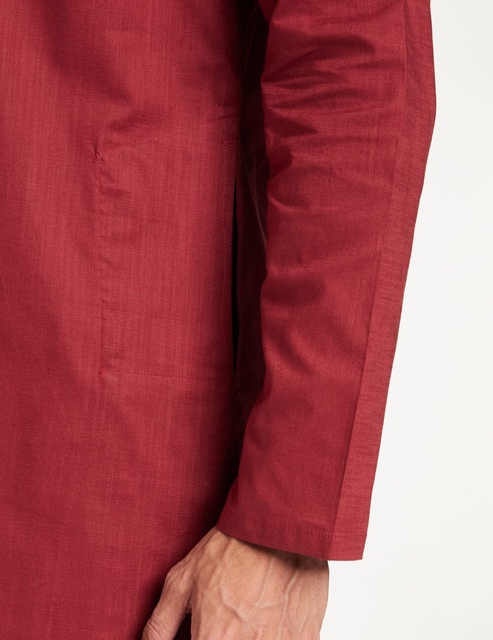 Symbol Men's Cotton Solid Long Kurta (Regular Fit) Sun Dried Tomato XL - Image 5