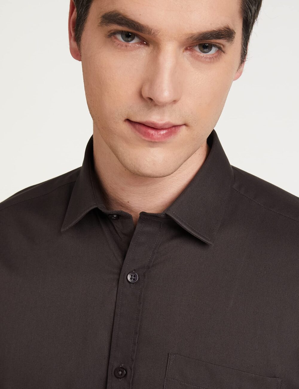 Symbol Men's Solid Cotton Formal Shirt | Plain | Full Sleeve - Regular Fit (Available in Plus Size) (D.Grey_39) - Image 7