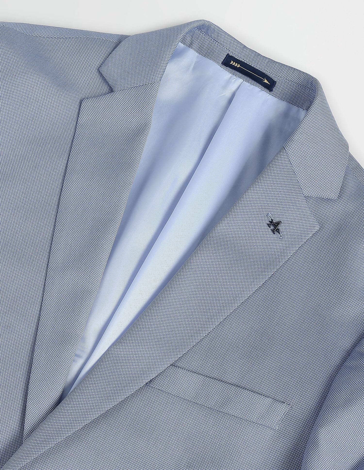 Arrow Men's Polyester Double Breasted Business Suit Pants Set (ARAGSU5527_Grey Blue_42) - Image 7
