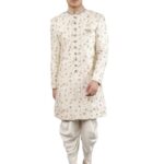 Manish Creations Men's Floral Embroidered Sherwani Set