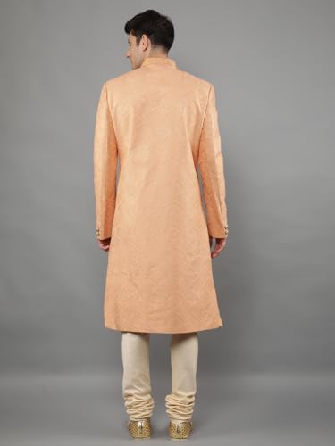 Manish Creations Men's Slim fit Thread work Embllished Sequined Sherwani Set - Image 5