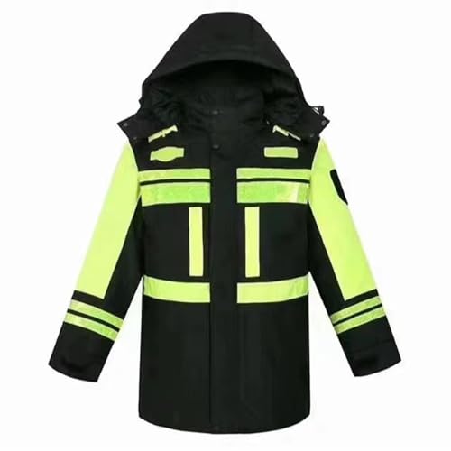 UJEAVETTE Winter Safety Jacket for Men Hooded Rain Coat Comfortable High Visibility - Image 4
