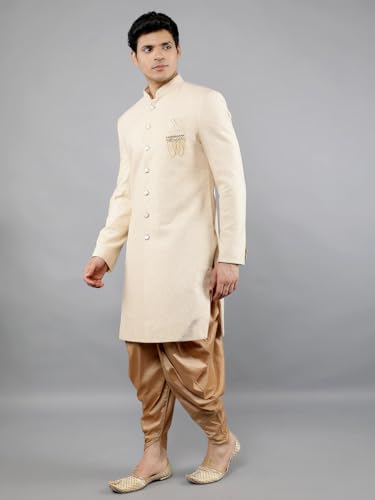 Manish Creations Men's Geomatric Embroidery Indowestern Sherwani Set - Image 4