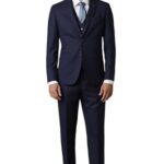 Louis Philippe Men's Polyester Blend Three Piece Suit-Dress Set (LPSUMSLFR70747_Navy