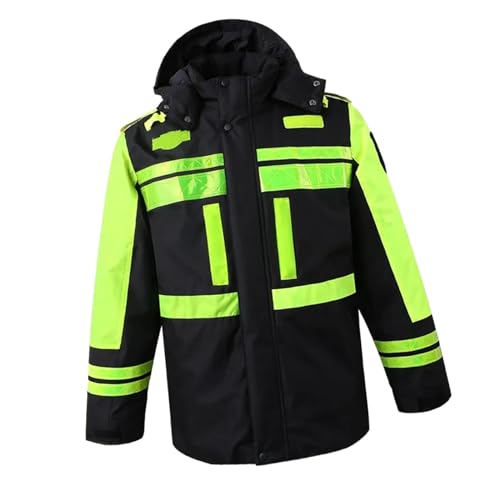 UJEAVETTE Winter Safety Jacket for Men Hooded Rain Coat Comfortable High Visibility - Image 6