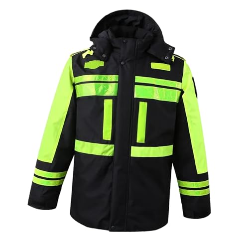 UJEAVETTE Winter Safety Jacket for Men Hooded Rain Coat Comfortable High Visibility - Image 5