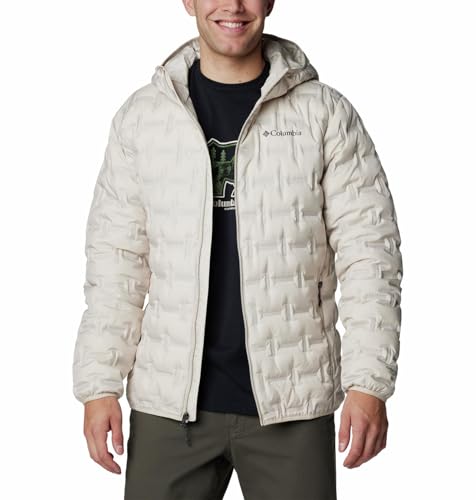 Columbia Men Beige Omni Heat Reflective Delta Ridge II Down Hooded Jacket, M - Image 5