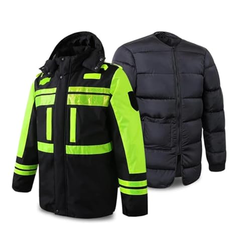 UJEAVETTE Winter Safety Jacket for Men Hooded Rain Coat Comfortable High Visibility - Image 9