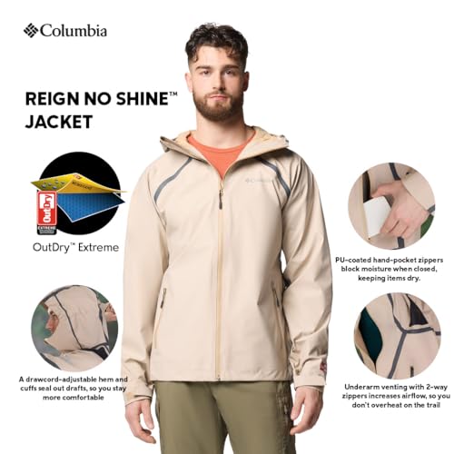 Columbia Men Brown Outdry Extreme Waterproof Reign No Shine Rain Jacket, M - Image 10