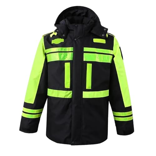 UJEAVETTE Winter Safety Jacket for Men Hooded Rain Coat Comfortable High Visibility - Image 3