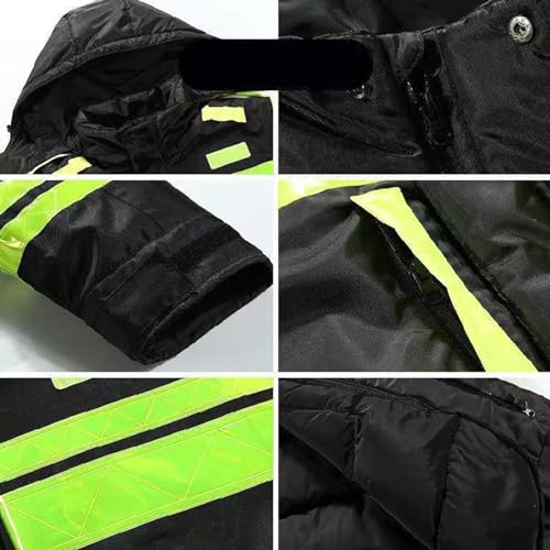 UJEAVETTE Winter Safety Jacket for Men Hooded Rain Coat Comfortable High Visibility - Image 7