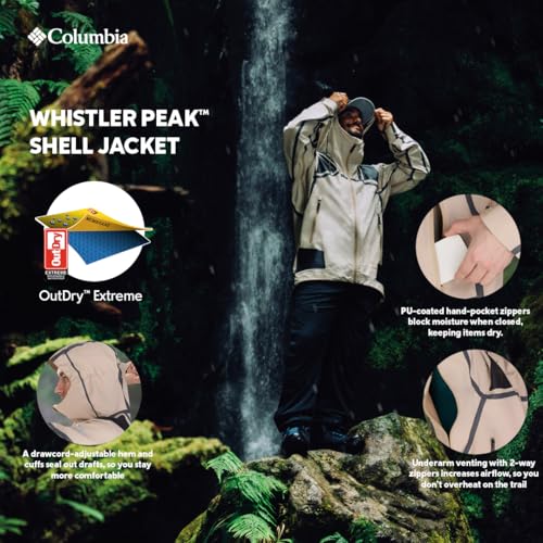 Columbia Men Brown Outdry Extreme Waterproof Whistler Peak Shell Rain Jacket, M - Image 10