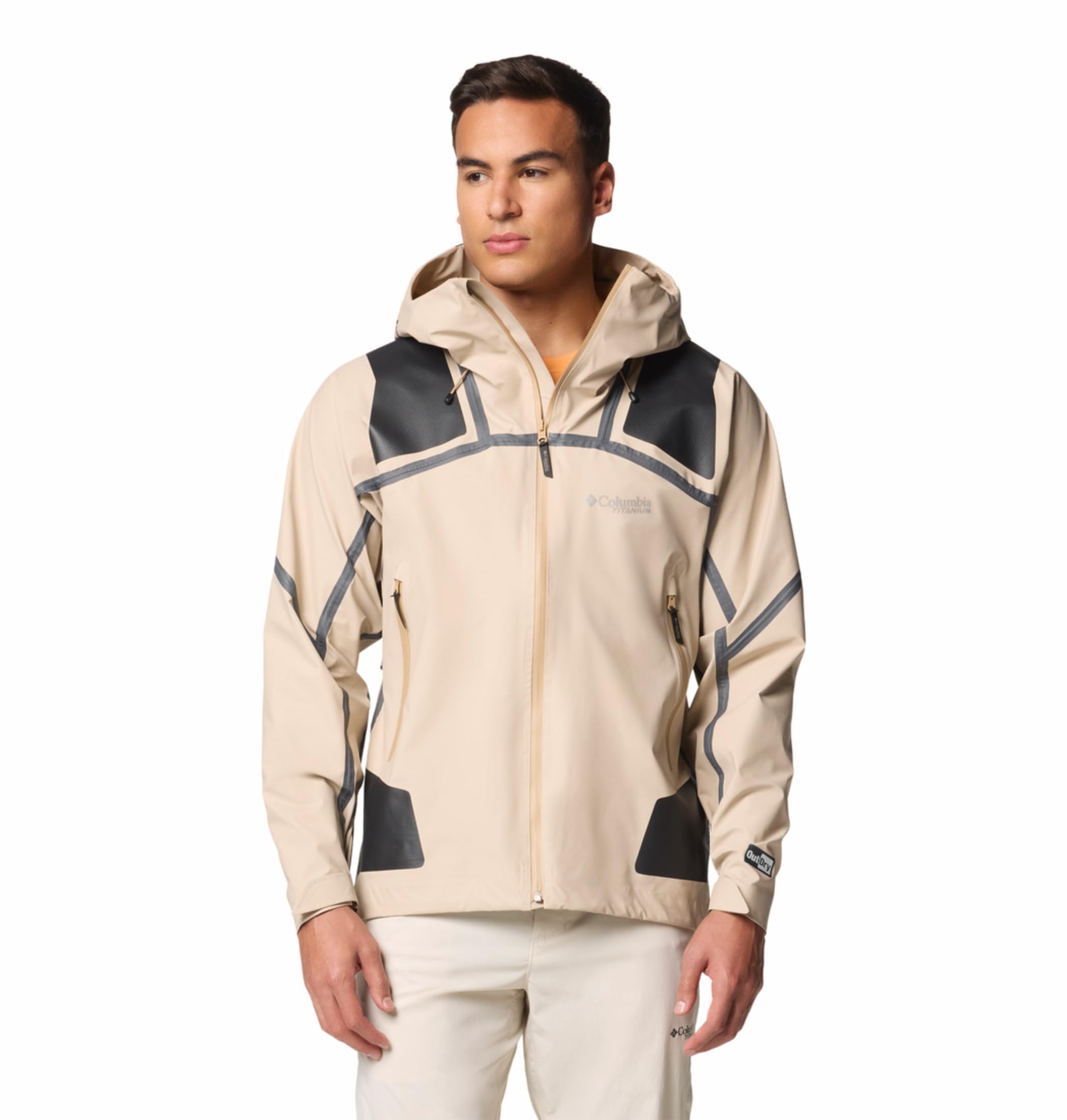 Columbia Men Brown Outdry Extreme Waterproof Whistler Peak Shell Rain Jacket, M