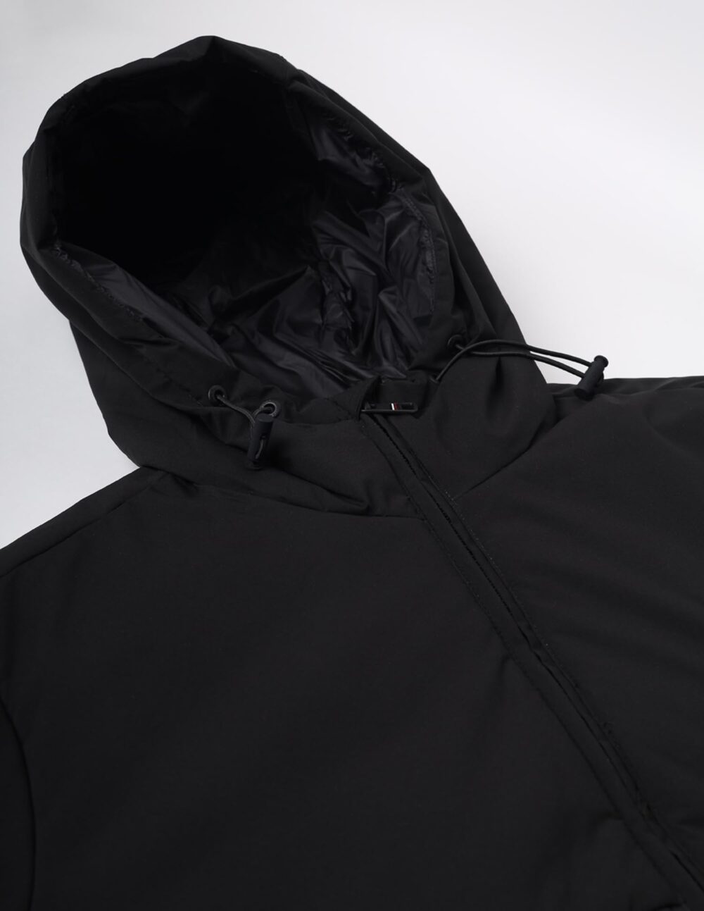 Tommy Hilfiger Black Nylon Quilted Hooded Full Sleeves Regular Fit Men Jacket (F23HMOT035) Size-L - Image 6