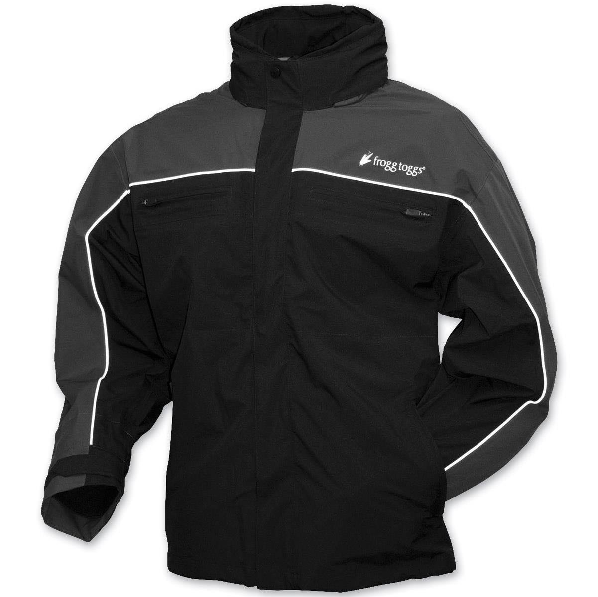 Frogg Toggs Men's Pilot Frogg Cruiser Rain Jacket (Black/Charcoal, Small)