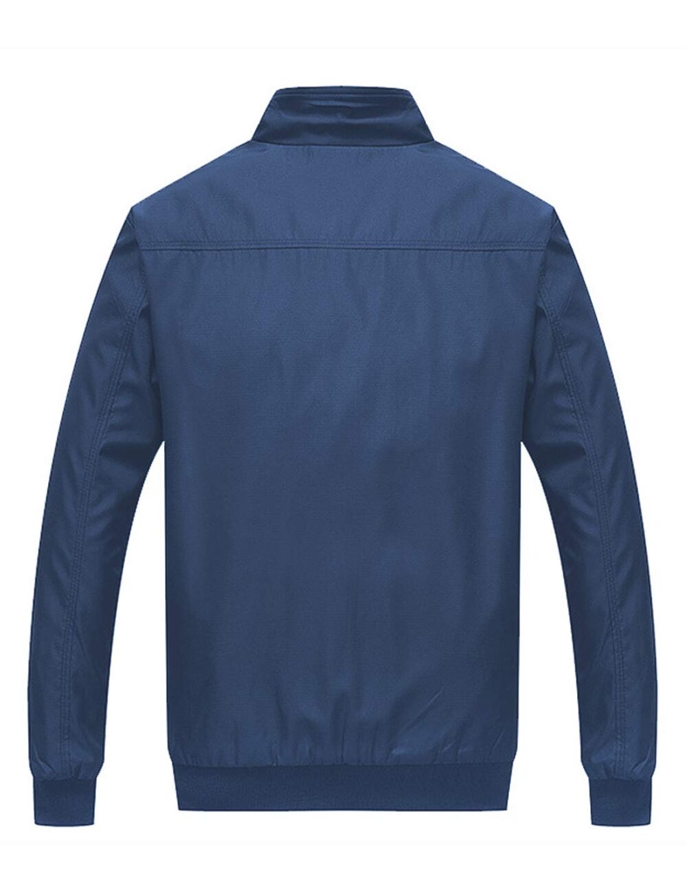 Locachy Men’s Casual Outdoor Active Lightweight Softshell Zipper Flight Bomber Jacket Coat Blue - Image 7