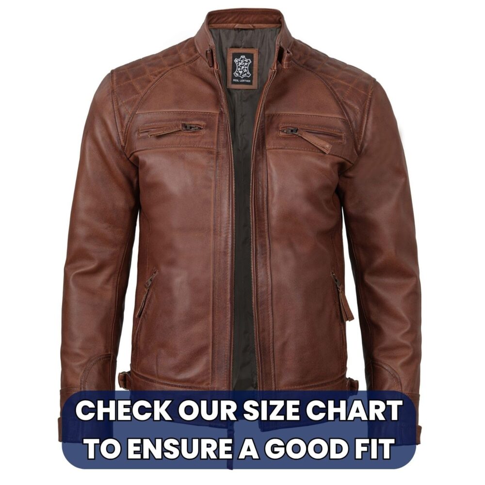 fjackets Brown Leather Jacket Men - Distressed Lambskin Mens Leather Jacket | [1100083],Johnson Brown,M - Image 7