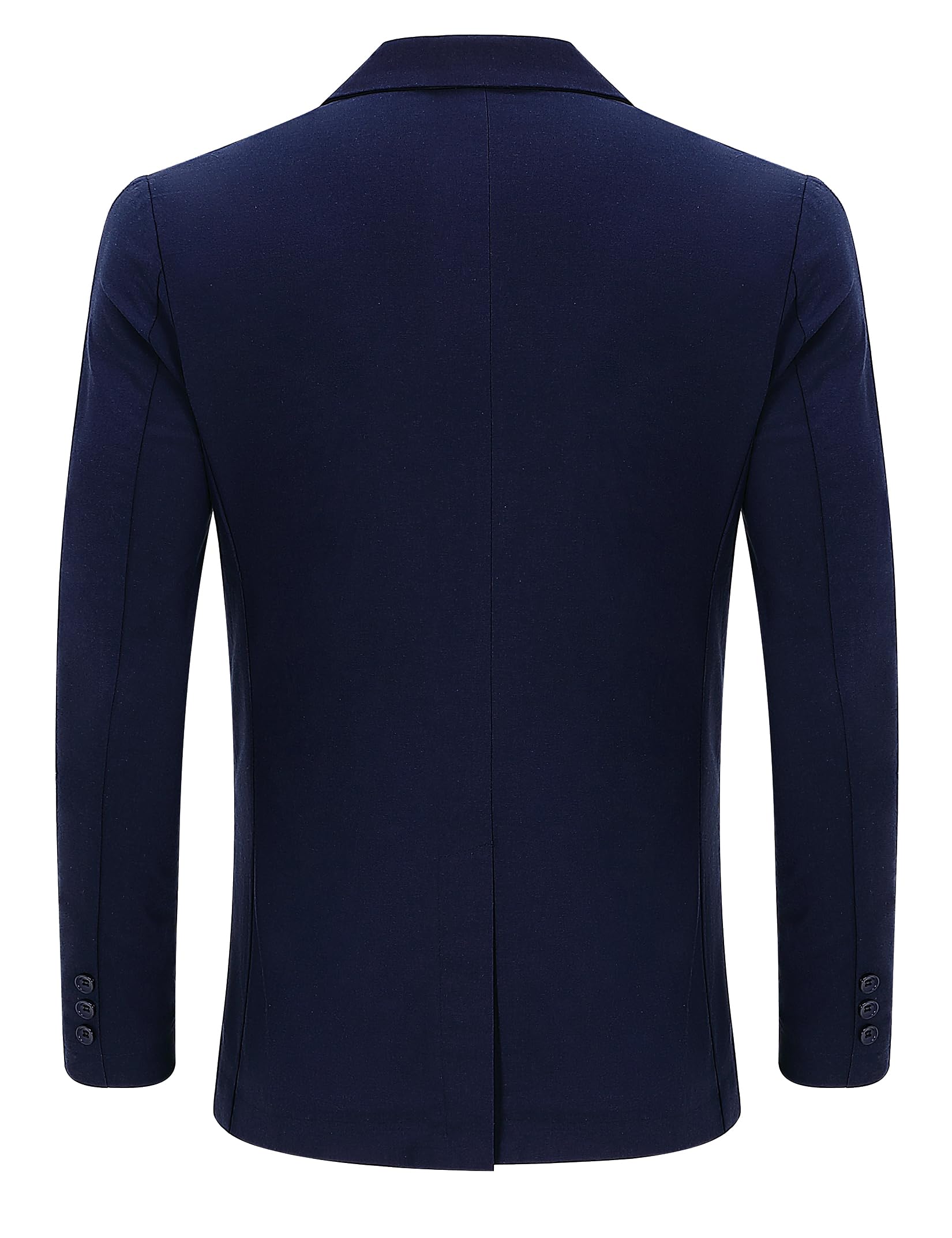 TURETRENDY Men's Casual Coat Lightweight Linen Blazer Regular Fit Sport Jackets Four Buttons Daily Suits, Dark Blue, Large - Image 5