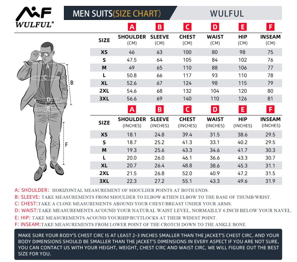 WULFUL Men’s Slim Fit Suit One Button 3-Piece Blazer Dress Business Wedding Party Jacket Vest & Pant, Dark Grey, Medium - Image 4