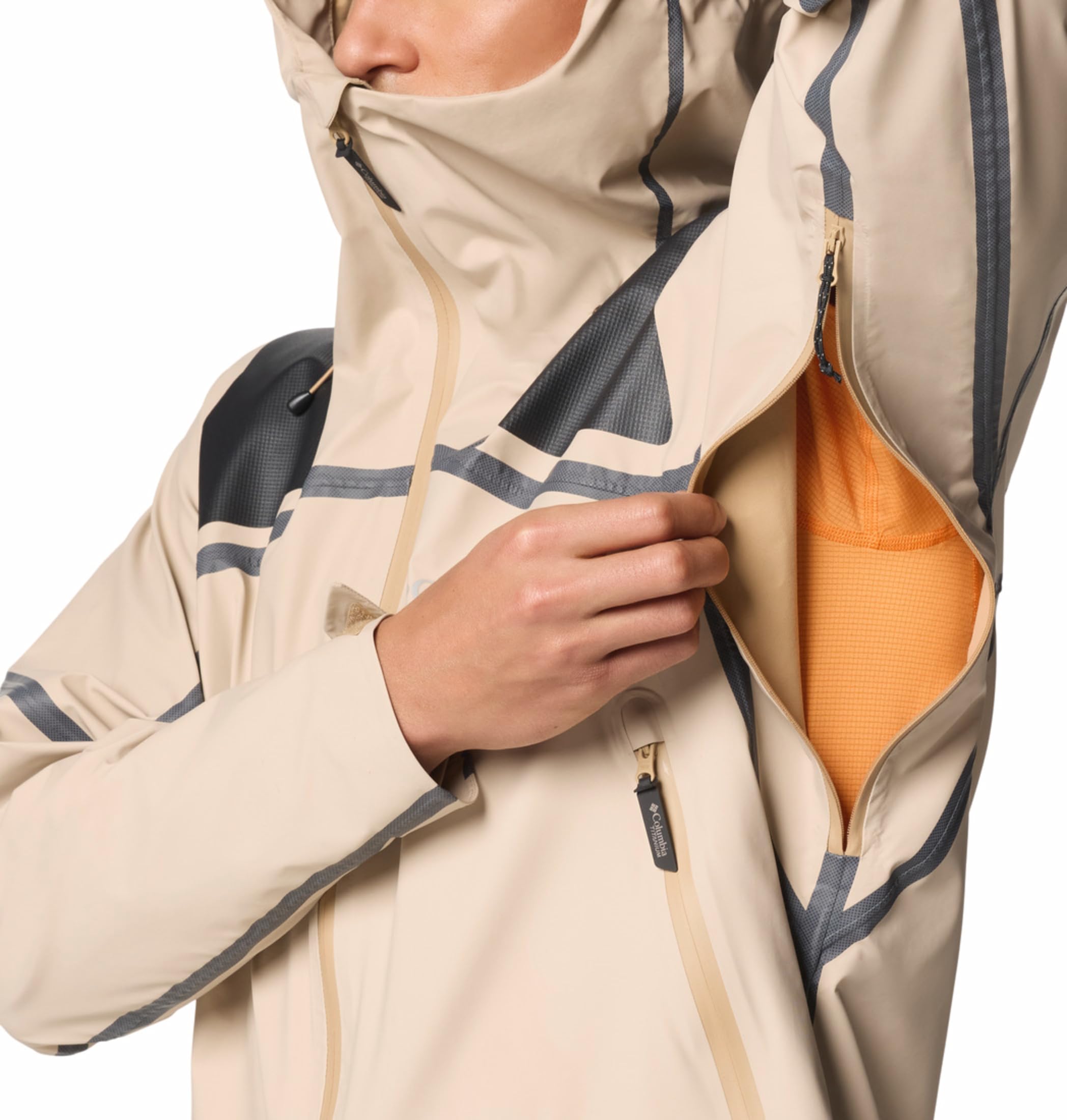 Columbia Men Brown Outdry Extreme Waterproof Whistler Peak Shell Rain Jacket, M - Image 5