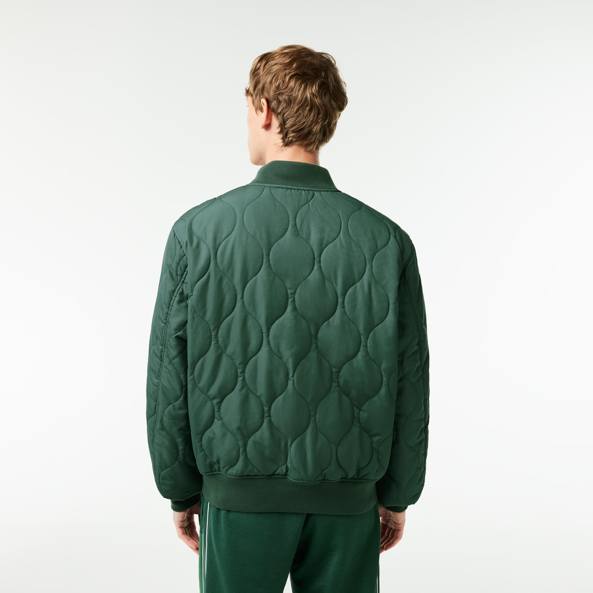 Lacoste Men's Wrap Coat (BH0550MI7_Navy Blue/Dark Green_M) - Image 9