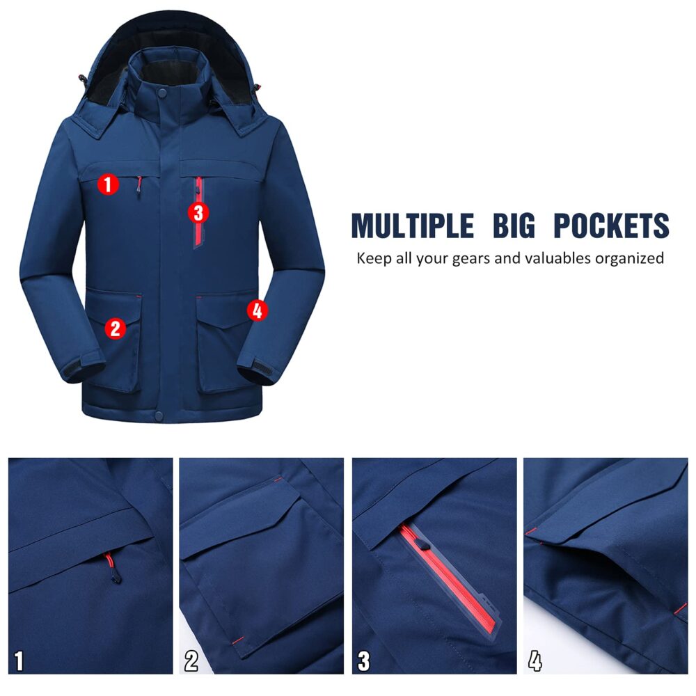 Men Heated Jacket with Detachable Hood Winter Warm Heating Jacket Coat Clothing Huaishu - Image 7