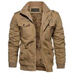 Winter Field Military Fashion Cargo Bomber Jacket for Men - Brown